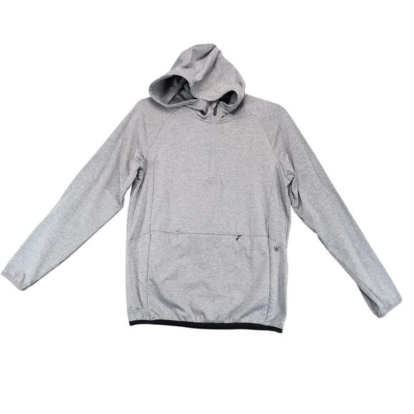 Gaiam Time to Train 1/4 Zip Hoodie Men's M Long Sleeve Gray Zipper Pocket Raglan - Picture 1 of 10